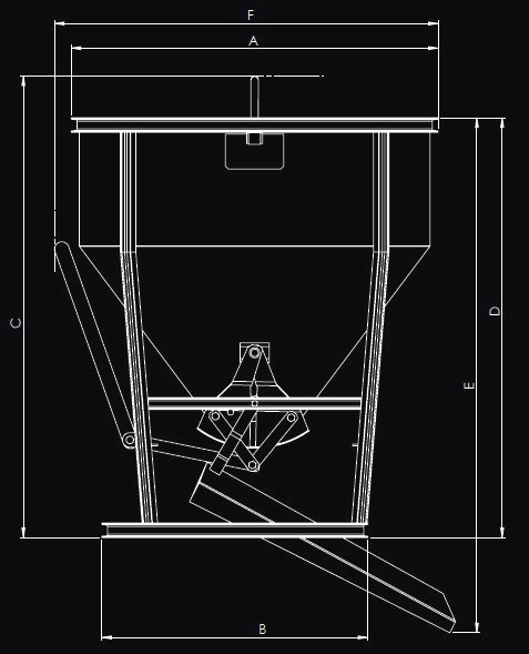 Desenho técnico — BALDE DESCARGA PELO FUNDO COM CALEIRA