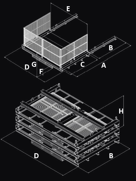 Desenho técnico — PLATAFORMA EMPILHÁVEL