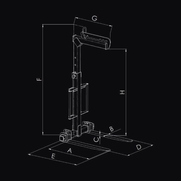 Desenho técnico — PORTA PALETES PARA GRUA